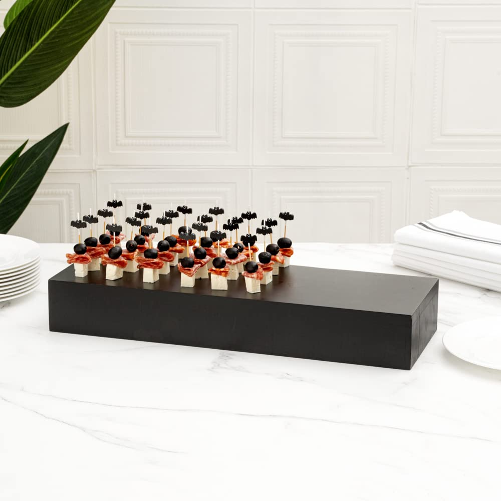 Restaurantware 20.5 X 7 X 3.25 Inch Display Riser 1 Rectangle Wood Bakery Display - Short Riser For Retail Catering Or Buffets B