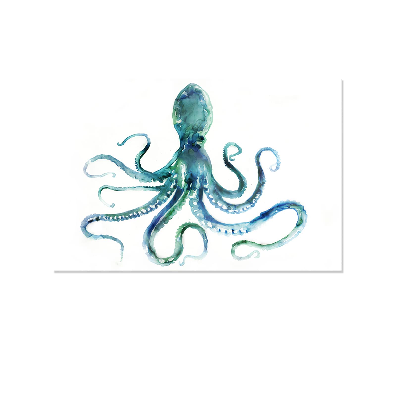 Japo Art Blue Octopus Bathroom Decor Canvas Wall Art By Edward Selkirk Coastal Wall Decor Nautical Ocean Animal Watercolor Marin