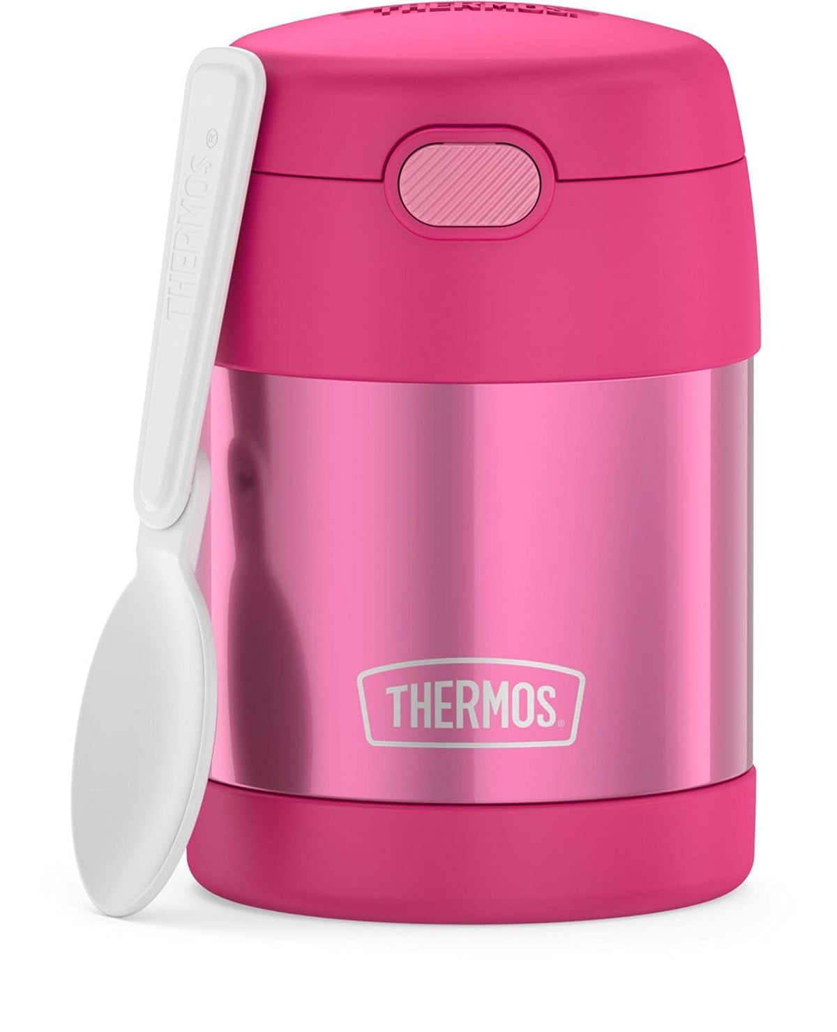 Thermos Funtainer Insulated Food Jar - 10 Ounce, Pink - Kid Friendly Food Jar With Foldable Spoon