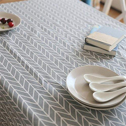 Meioro Table Cloth Grey Small Table Cloths Rectangular Oblong Tablecloth Cotton Linen Washable Tablecloths Christmas Kitchen Far