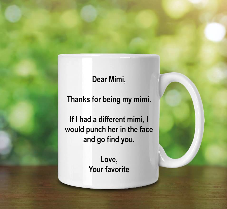 SpreadPassion Dear Mimi Mug, Mimi Coffee Mug, Gifts for Mimi from Favorite Son, daughter, grandkids, Mimi Coffee Cup, Mimi Birth