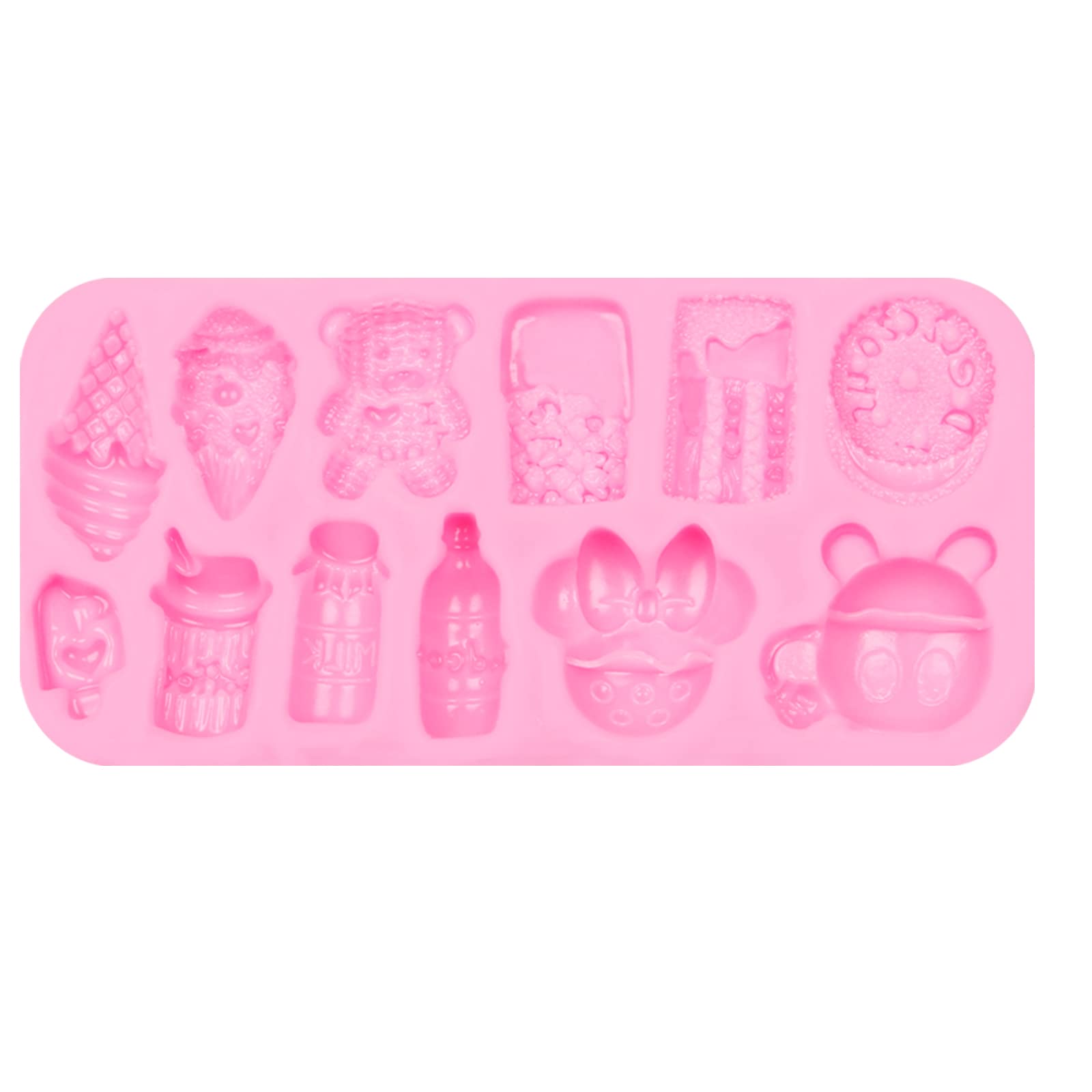 Ice Cream Silicone Molds 3 Pcs, Mini Popsicle Cake Decorating Chocolate Fondant Mold For Cake Decoration Candy Sugar Cupcake Top