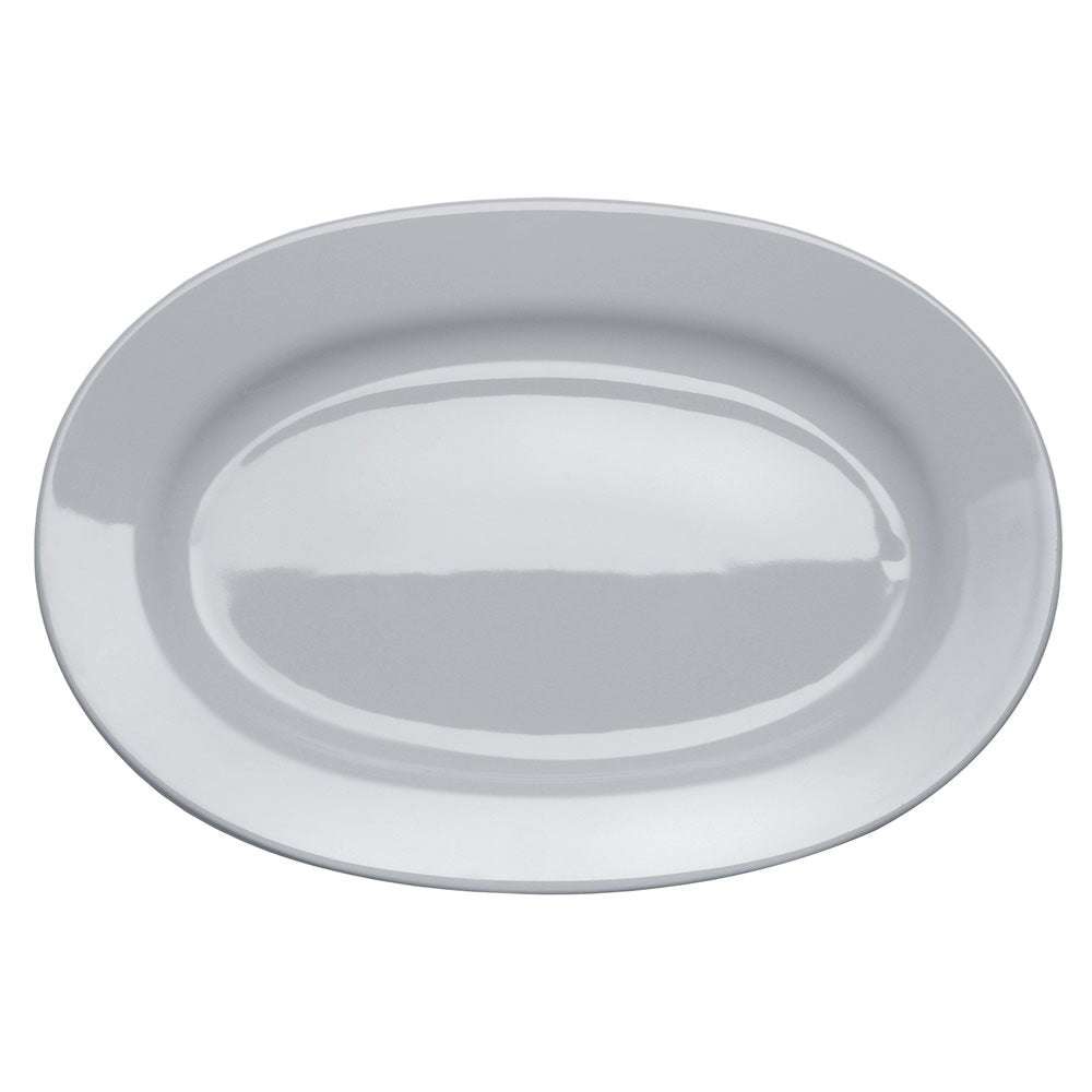 A Di Alessi 14-1/4-Inch By 9-3/4-Inch Platebowlcup Ov.Serving Plate, White Porcelain