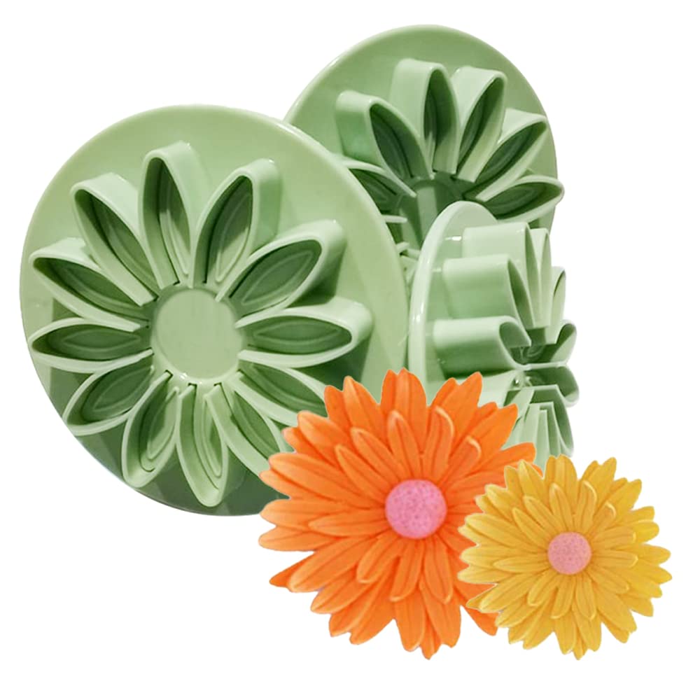 3 Pieces Sunflower Fondant Embossing Tool Plunger Sunflower Cake Cutter Sugarcraft Cake Decorating (Sunflowers)