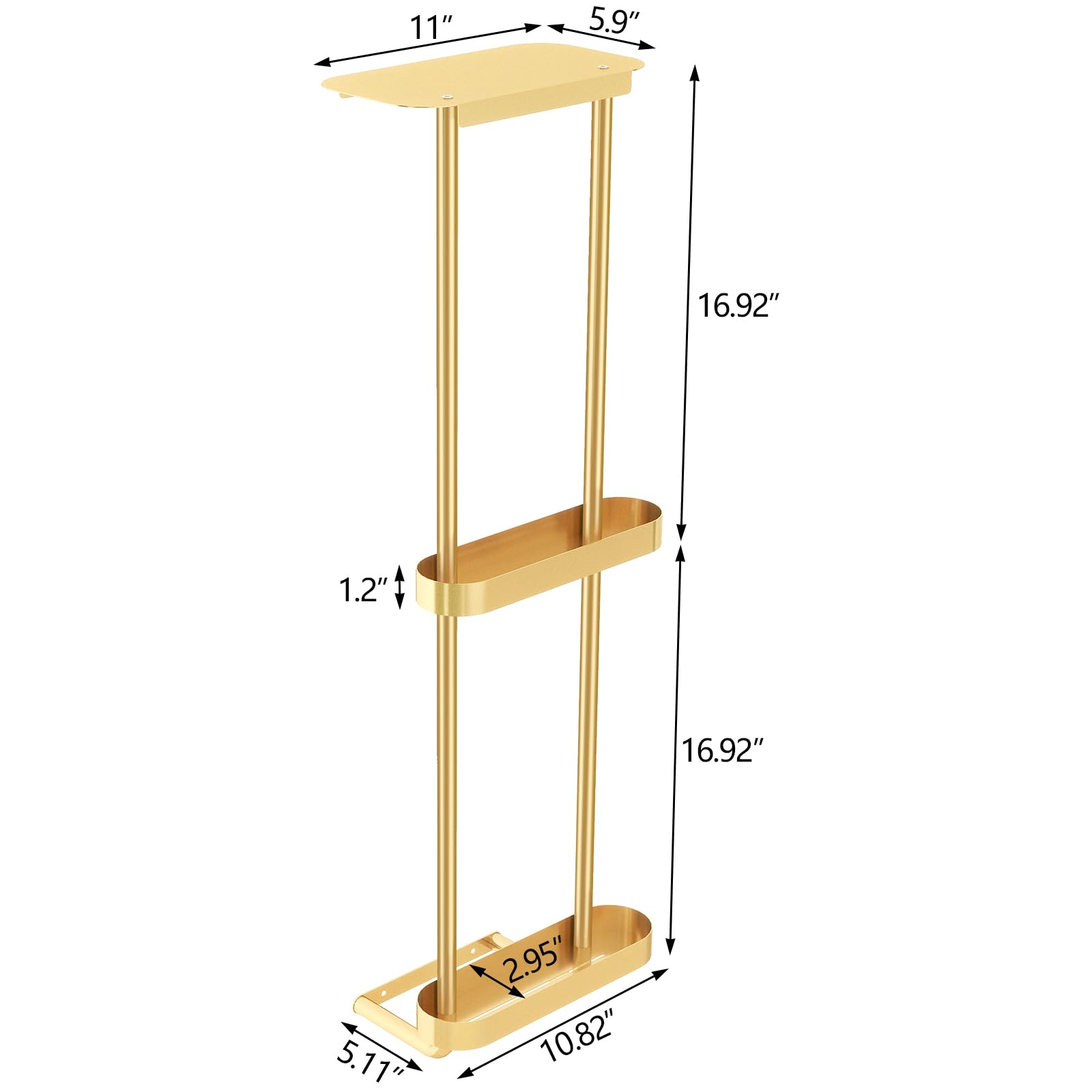 Stwwo Towel Racks For Bathroom With Shower Caddy With Metal Shelf, 36.4 Inch Bathroom Towel Storage Wall Mounted, Gold