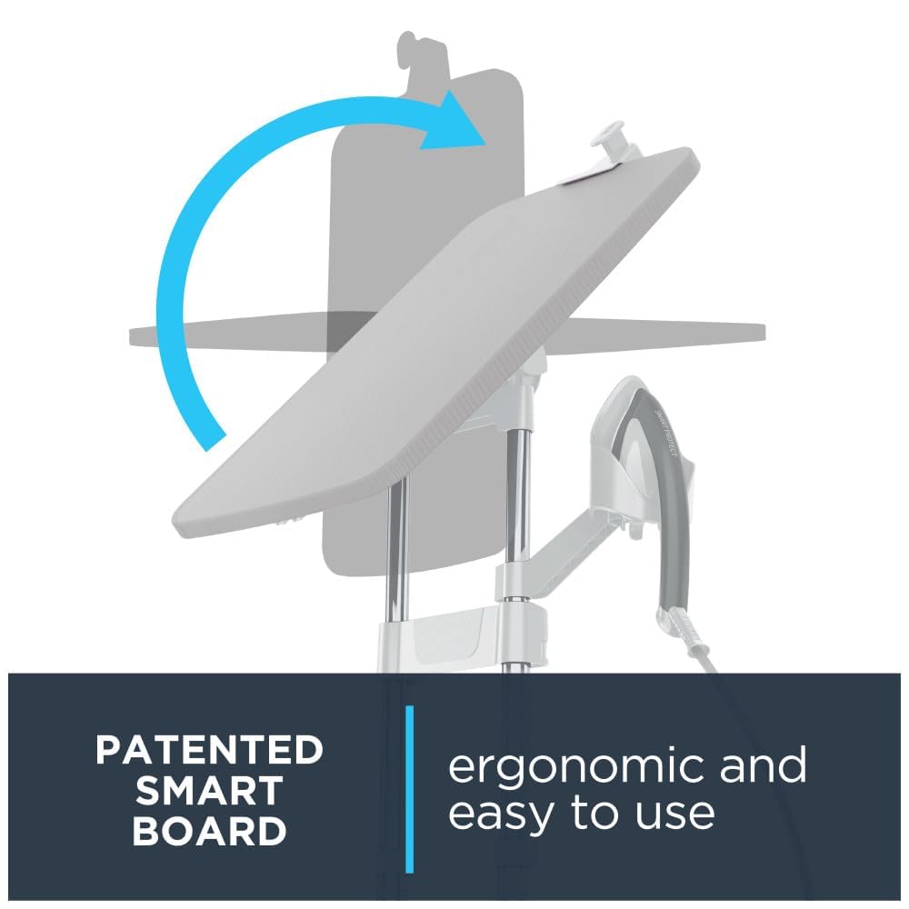 Rowenta Ixeo Steamer For Clothes With Ironing Board 65 Inches 45 Second Heatup, 1 Liter Capacity 1500 Watts Ironing, Portable, F