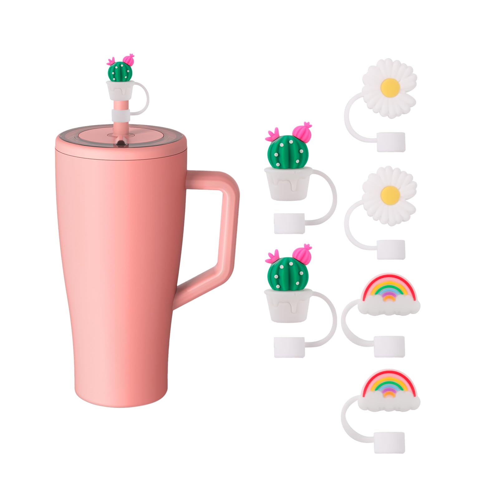 Keuye Straw Cover Compatible With Brumate 40Oz And 30Oz,Adjustable Silicone Era Straw Cover, 6Pcs Colorful Straw Cover Compatibl