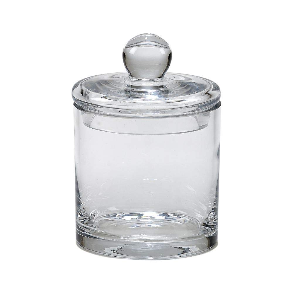Creative Gifts International Lead-Free Crystal Biscuit Barrel, Glass Cookie Jar, 4'' Diameter, 6.5'' Height, Gift Box Included