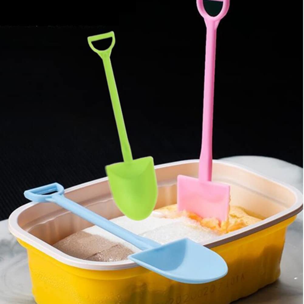 120 Pcs Disposable Mini Shovel Shape Spoons, Colorful Plastic Ice Cream Shovel Spoon For Dessert Pudding Yogurt Sugar (4.8 Inch,