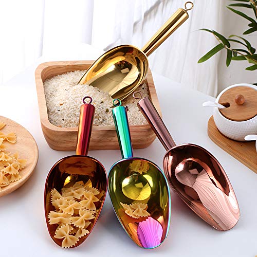 Meisha Stainless Steel Ice Scoop, Thickened Metal Food Candy Scoop For Kitchen Bar Party Wedding, Heavy Duty, Mirror Finish - Go