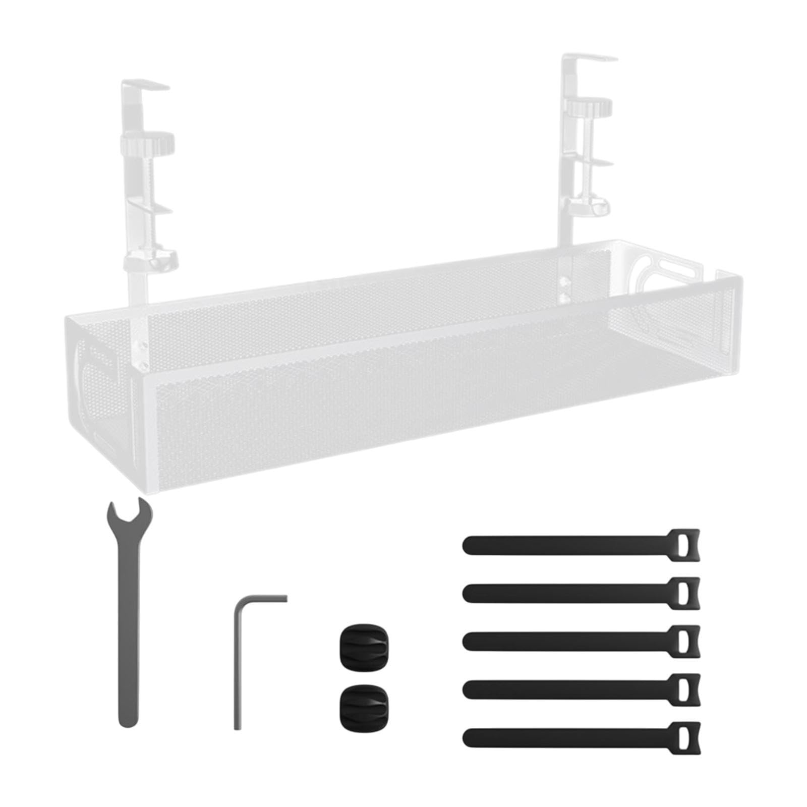 Calandis Cable Management Tray Space Saving Desk Wire Management For Dorm Home Office White | Storage Boxes | Home Organization 
