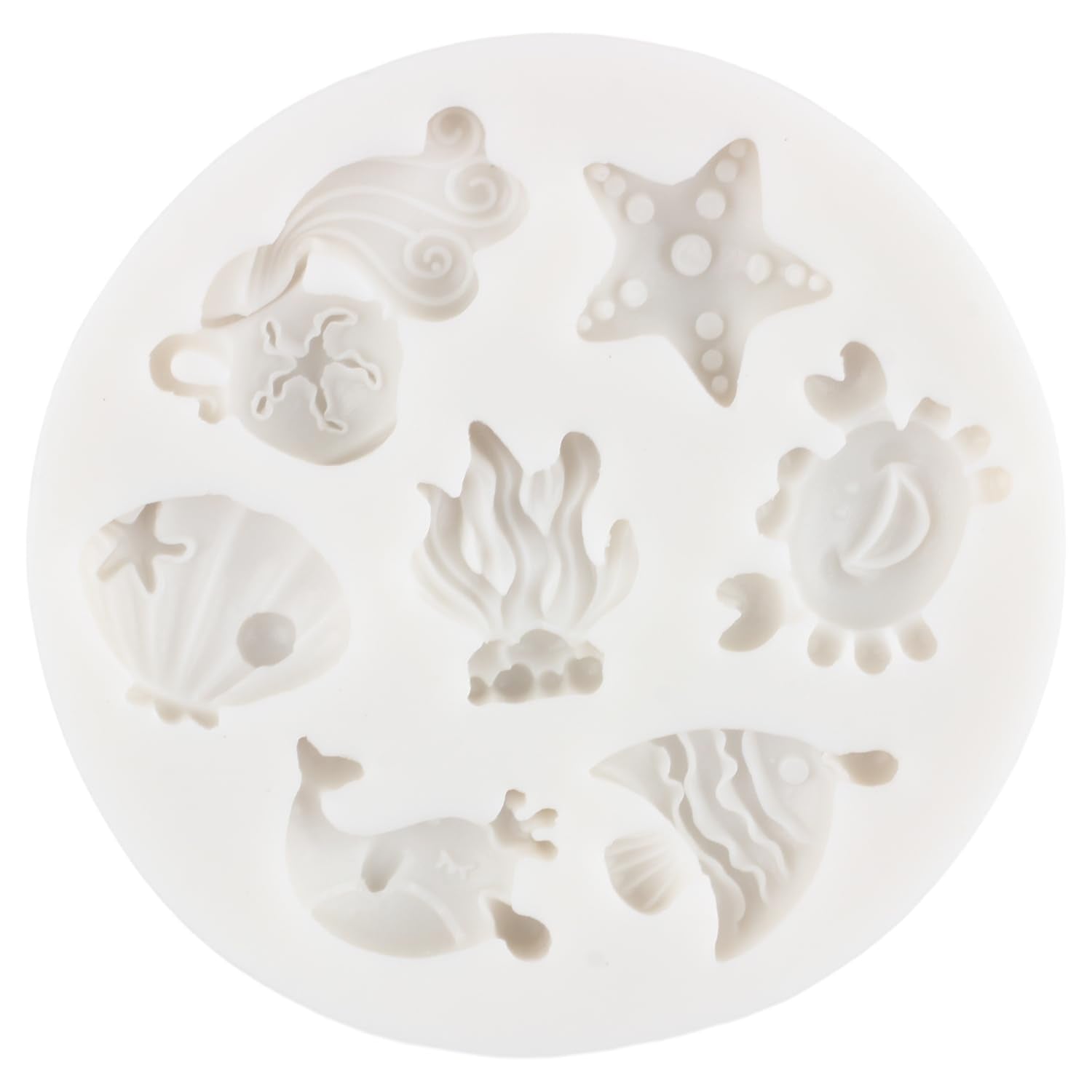 Sijiangmold Small Sea Life Beach Ocean Theme Silicone Fondant Molds For Cake Decorating Chocolate Candy Gum Paste Polymer Clay S