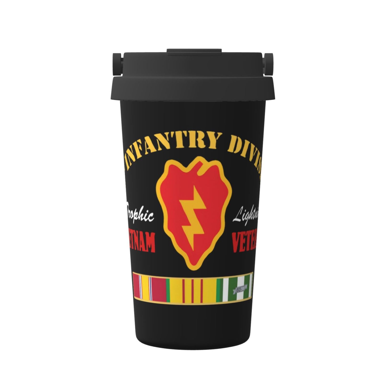 Biaomn 25th Infantry Division Vietnam Veteran Insulated Coffee Mug, Stainless Steel Vacuum Insulated Double Wall Travel Tumbler,