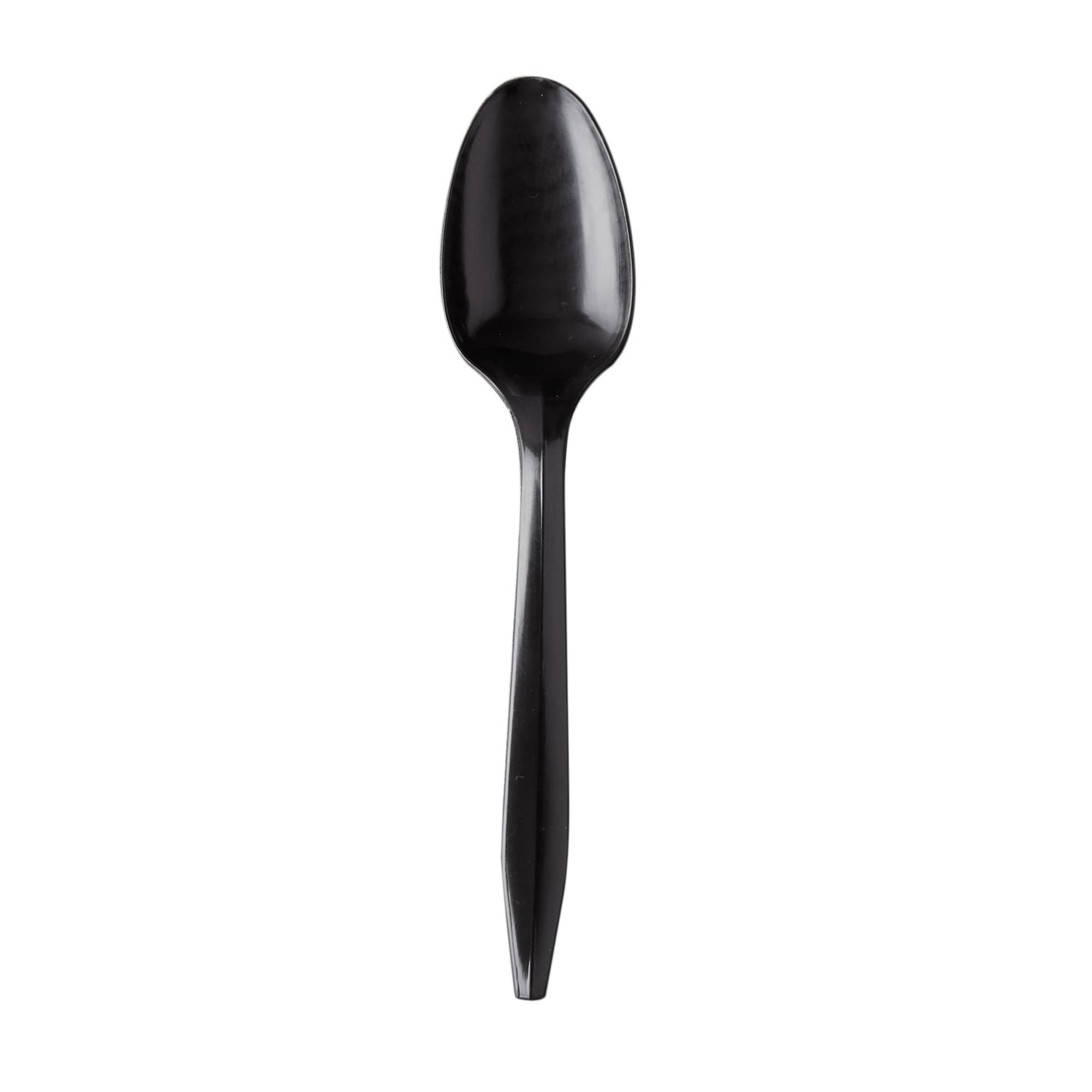 1000 Plastic Spoons Black Medium Weight | Plastic Cutlery Disposable Teaspoons Utensils | Bulk Durable Plasticware Cutlery | Gre