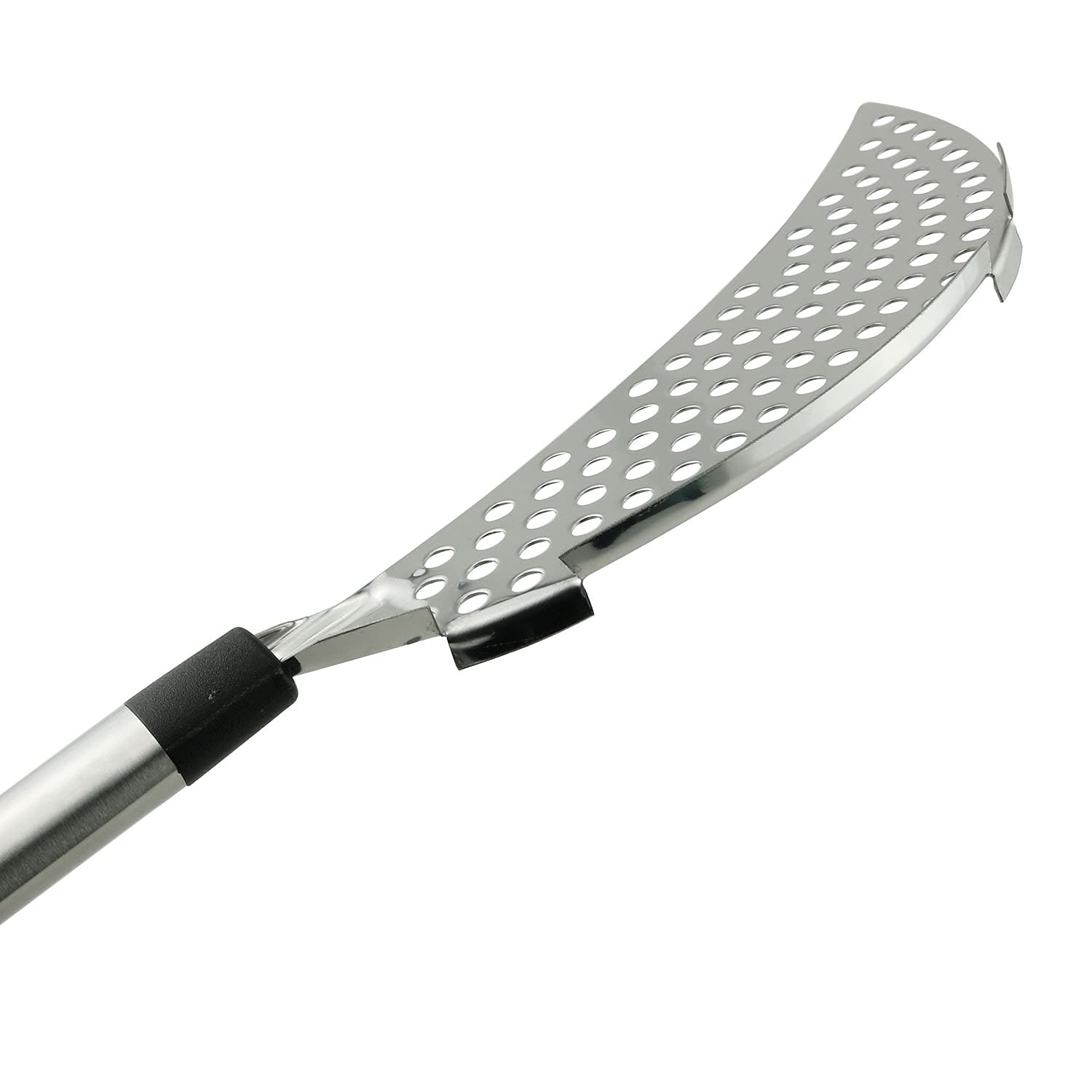 Tegg Crescent Pot Strainer Stainless Steel Grease Pasta Strainer Insert Drainer With Handheld For Different Pot Pan Kitchen Tool