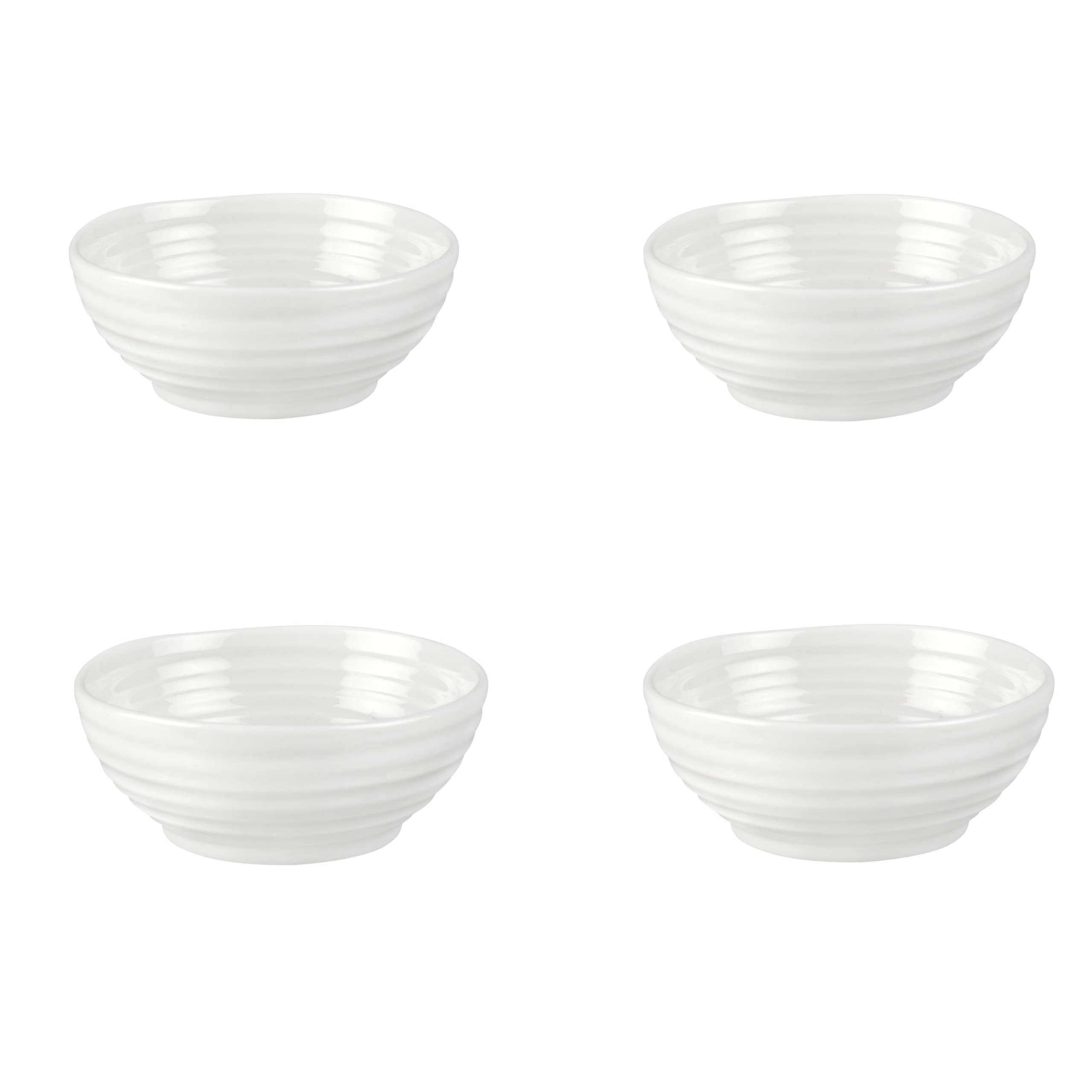 Portmeirion Sophie Conran Low Dipping Bowls | Set Of 4 | Small Serving Soy Sauce Dishes | 3.25 Inch | Made From Fine Porcelain |
