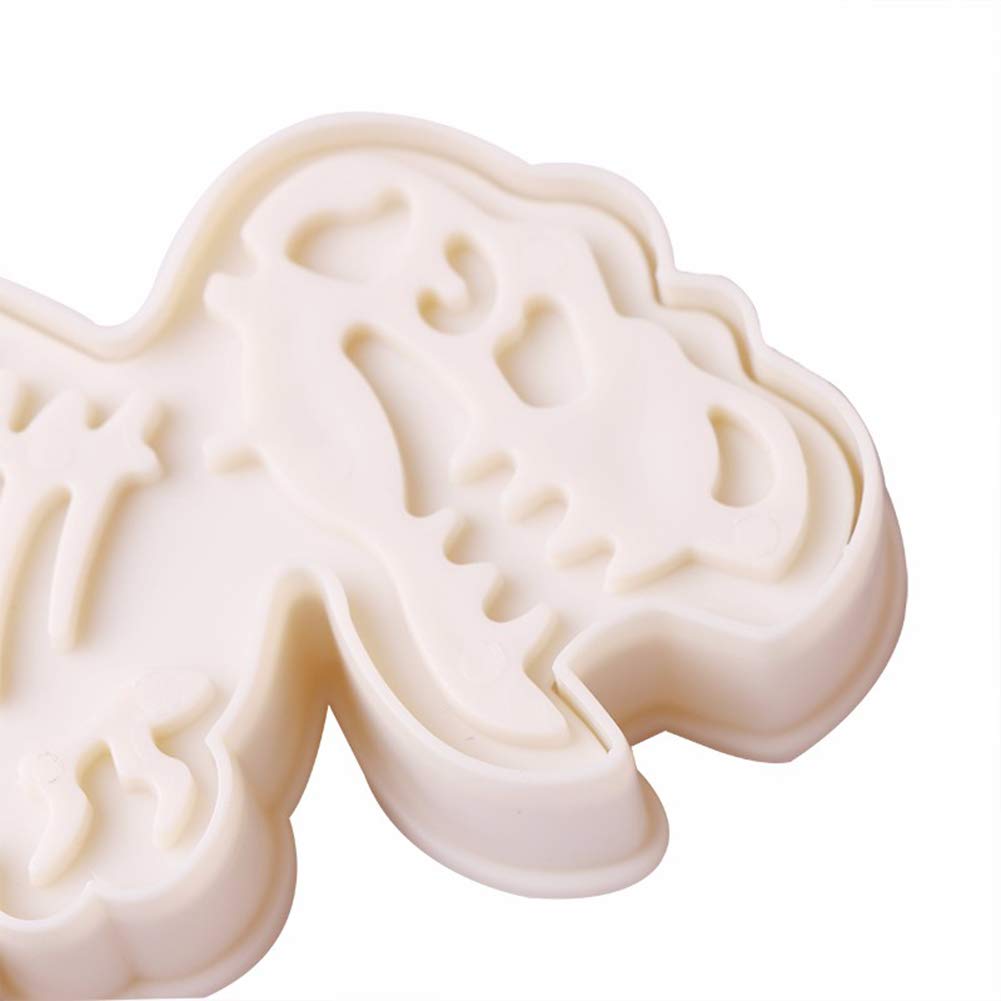 Shebaking 6 Pack Jurassic Dinosaur Shaped Cookie Cutter Stegosaurus T-Rex Triceratops Skeleton Fossil Mold Dinosaur Bones Cookie