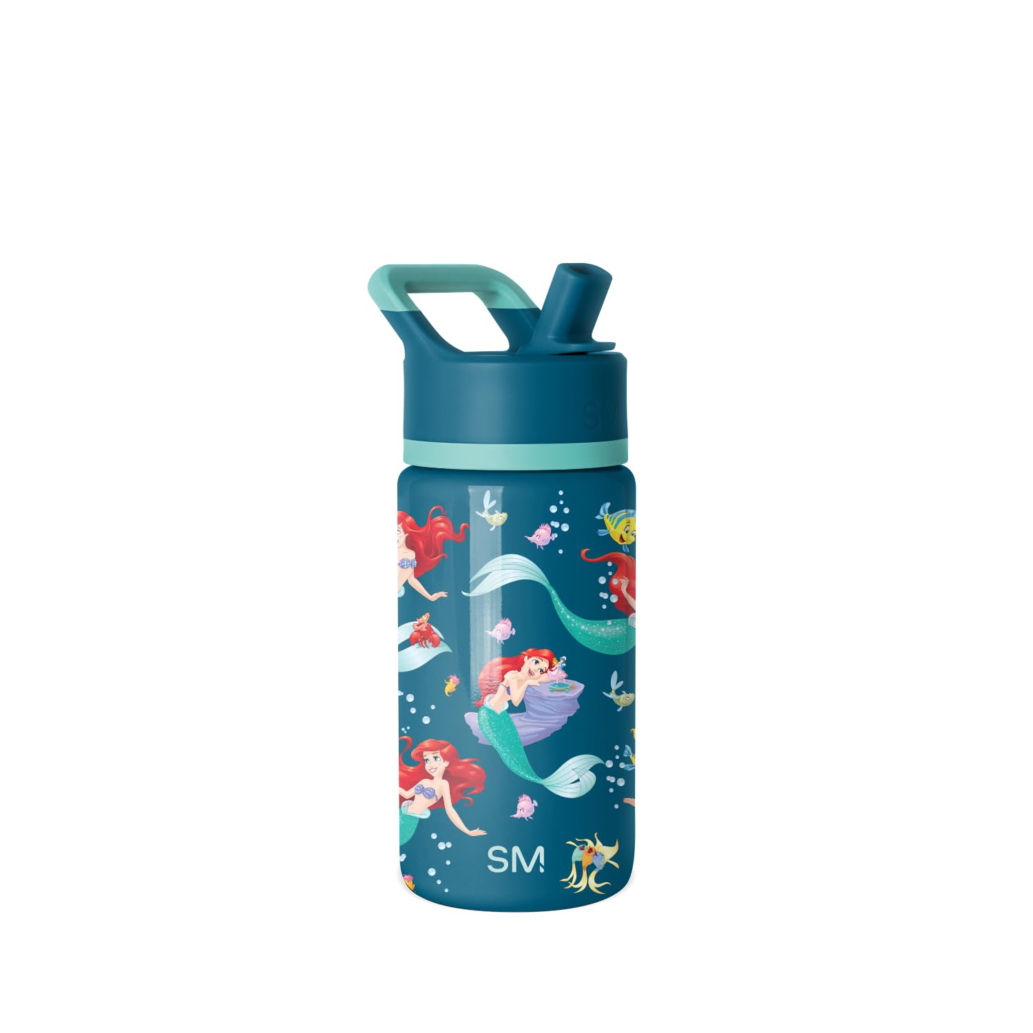 Simple Modern Kids Summit Water Bottle with Straw Lid | Disney Little Mermaid 14oz Stainless Steel Cup Insulated Tumbler for Gir