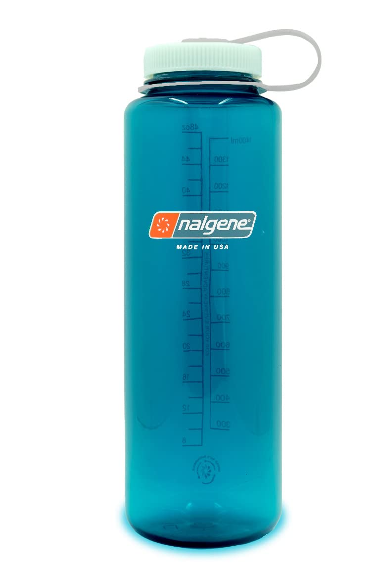 Nalgene Sustain Tritan Bpa-Free Water Bottle Made With Material Derived From 50% Plastic Waste, 48 Oz, Wide Mouth, Trout