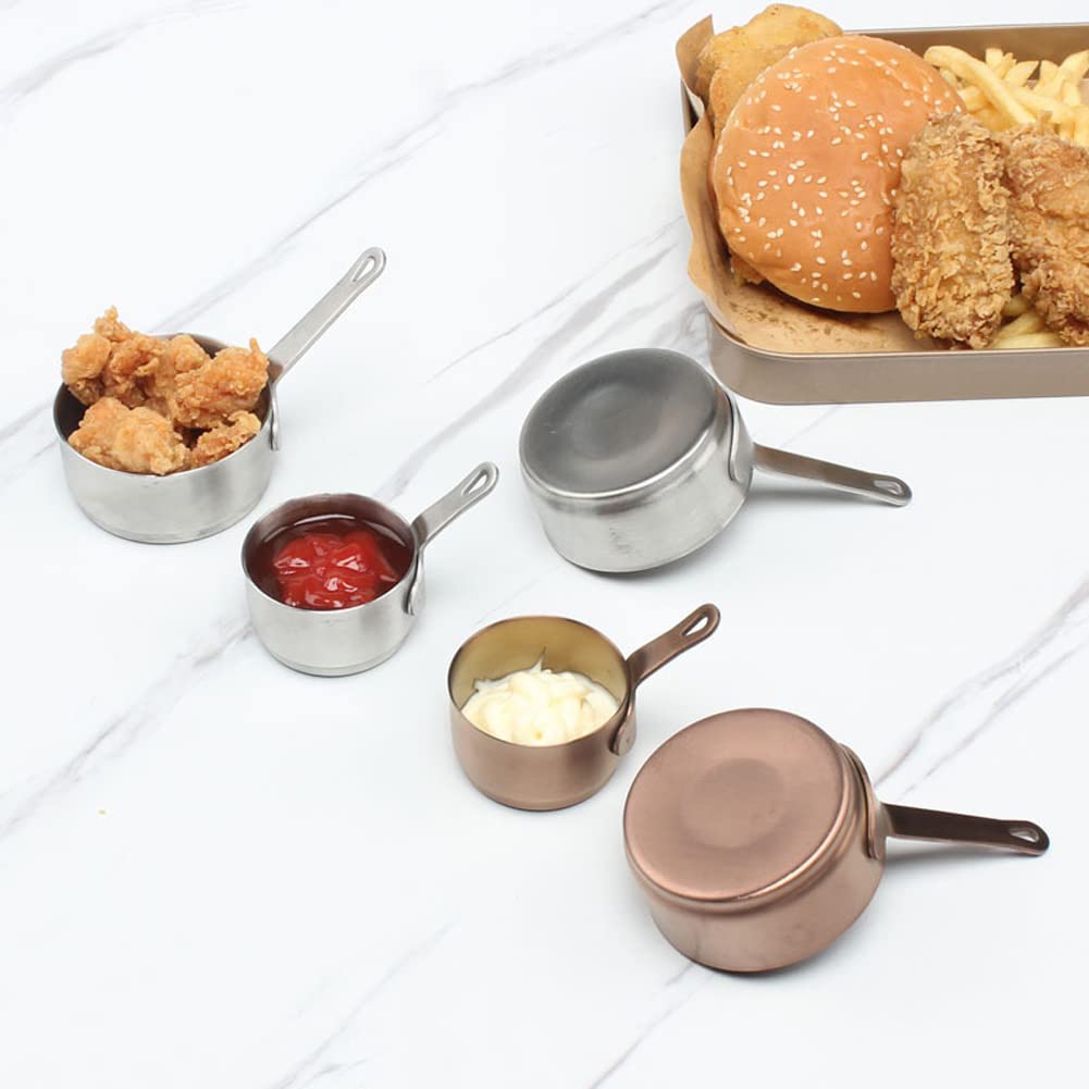 Elvaesther Handle Sauce Pan, Mini Sauce Pan With Hanging Hole, Handle Sauce Pot Multi-Purpose Corrosion-Resistant 304 Stainless