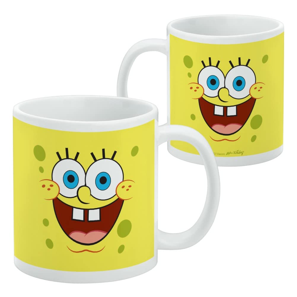 GRAPHICS & MORE SpongeBob Goofy Smile Face Ceramic Coffee Mug, Novelty Gift Mugs for Coffee, Tea and Hot Drinks, 11oz, White