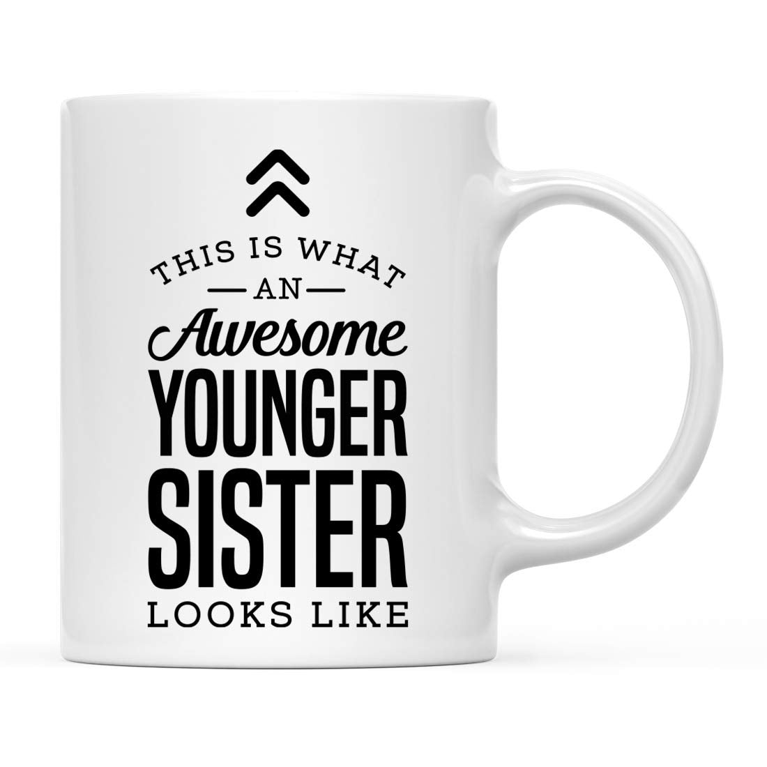 Andaz Press 11oz. Ceramic Coffee Tea Mug Gift, This is What an Awesome Younger Sister Looks Like, 1-Pack, Birthday Gift Ideas Co