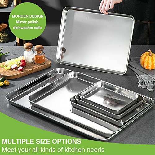 Baking Pans Sheet, 3 Piece Large Cookie Sheets Stainless Steel Baking Pan For Toaster Oven, Umite Chef Non Toxic Tray Pan, Mirro