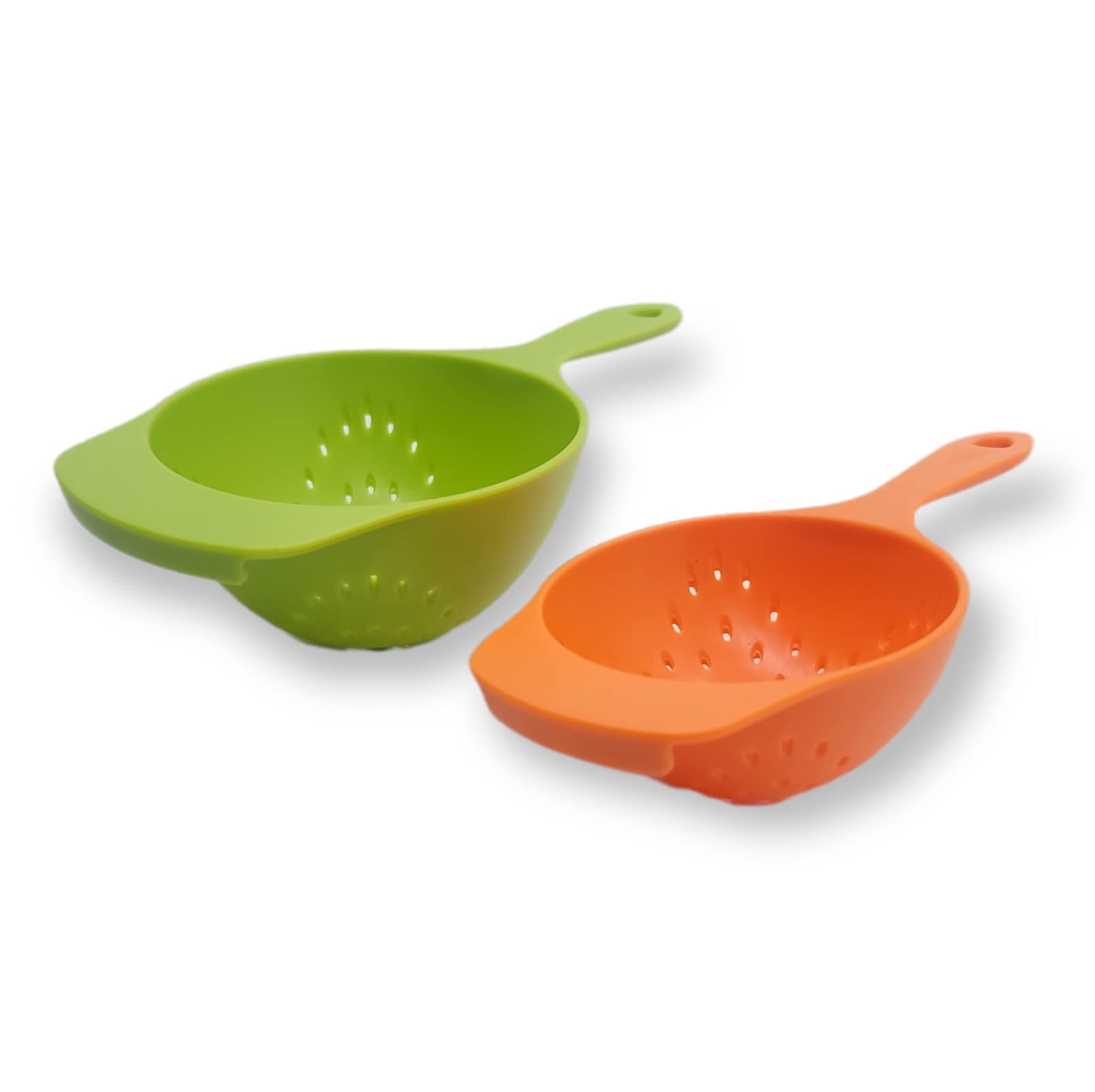 Handy Housewares 2 Piece Nesting Mini Food Colander Set - Great For Straining Berries, Pasta, Veggies And More (1 Set)