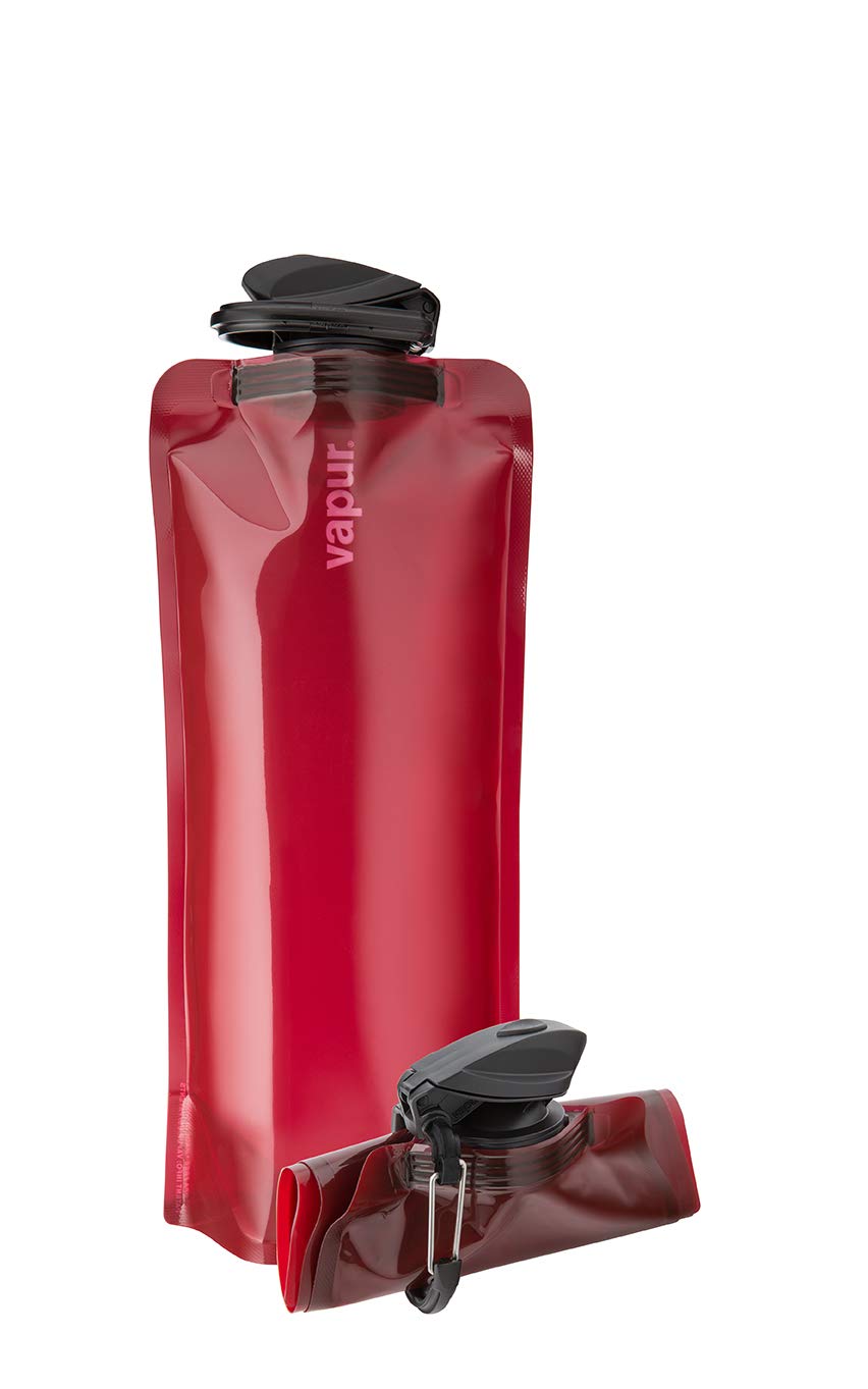 Vapur Eclipse Flexible Water Bottle - with Carabiner  1 Liter (33 oz) - Burgundy