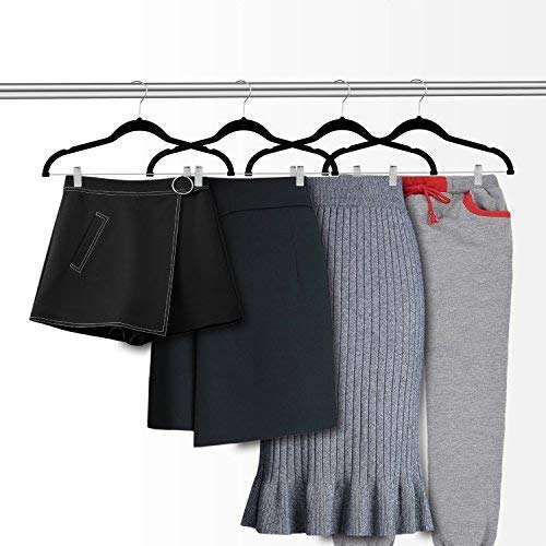 Oika Pants Hangers 20-Pack,16.7-Inch Long Velvet Hangers With Adjustable Clips, Non-Slip, Space-Saving For Trousers, Skirts, Coa