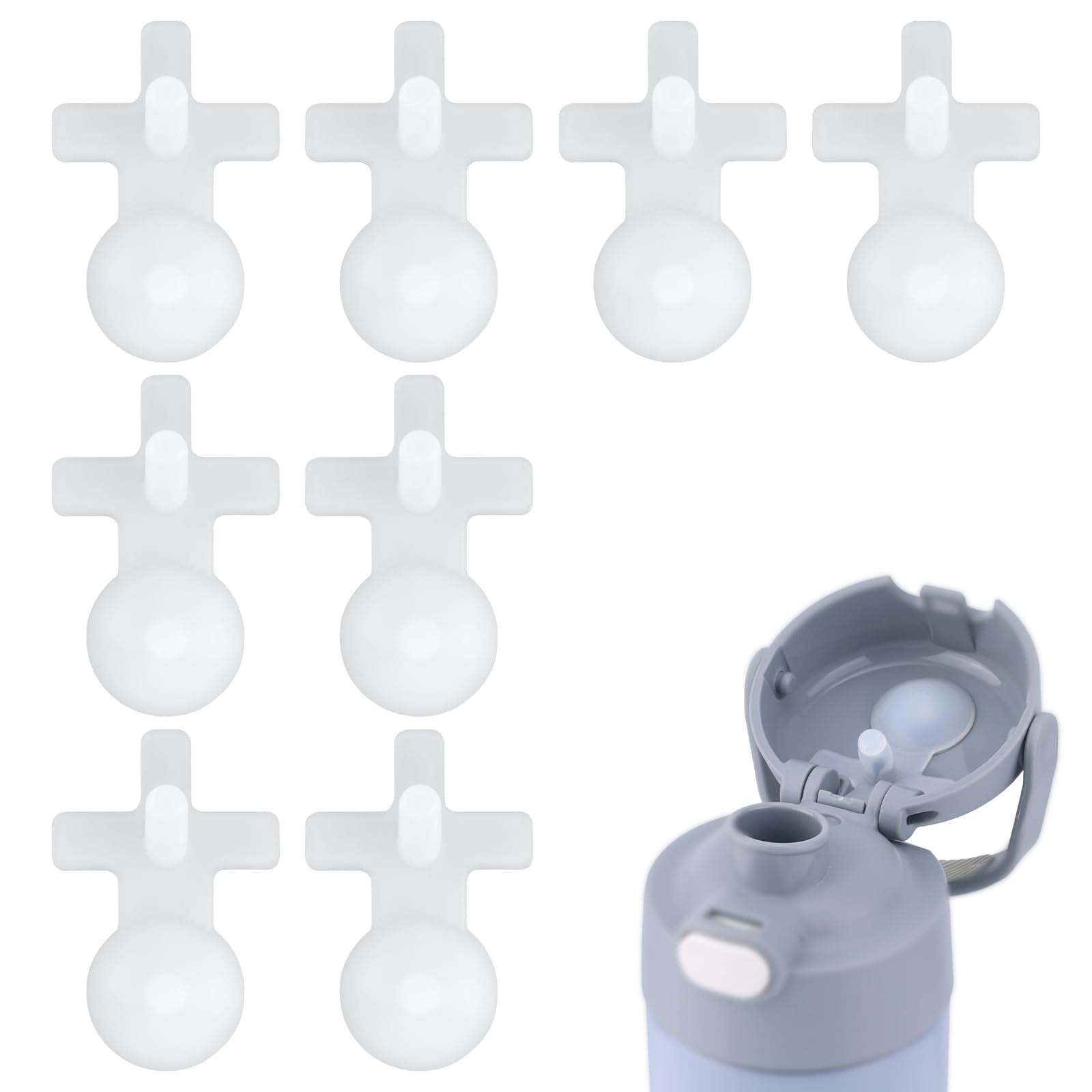 8pcs Replacement Stopper Compatible with Thermos Funtainer, Bottle Lid Seal Plug Replacement Parts Accessories for THERMOS FUNTA