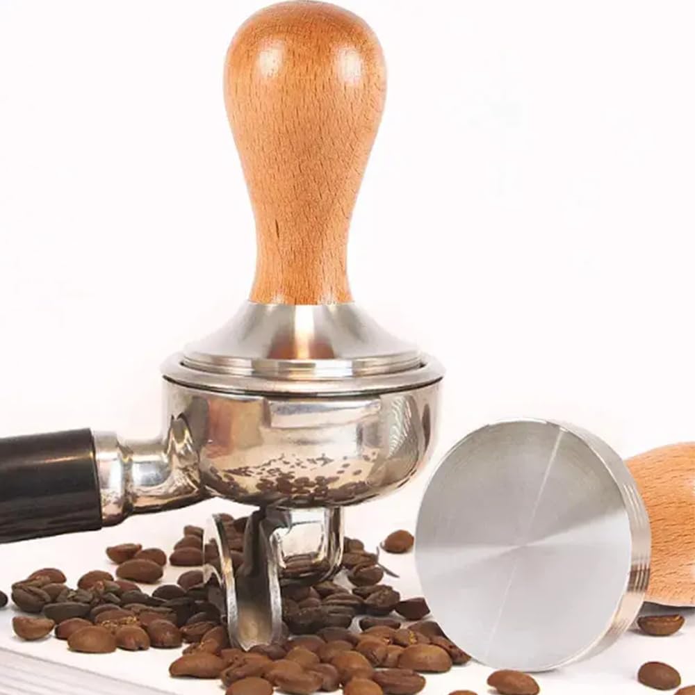 51Mm Espresso Tamper, Coffee Tamper, 51Mm Tamper With Wooden Handle, Espresso Accessories For Barista, Cafe, Coffee Grounds