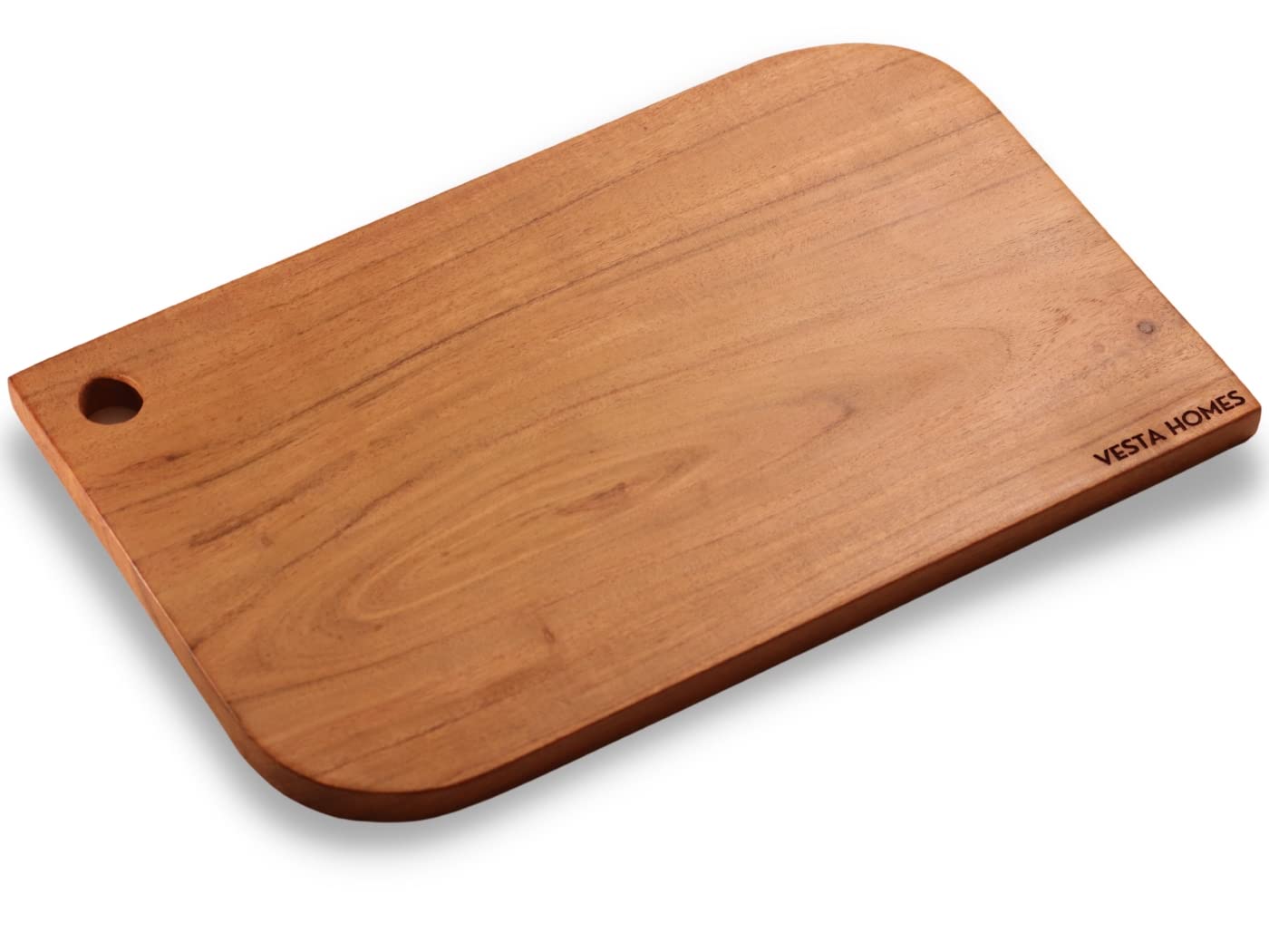 Vesta Homes Single Block Wooden Chopping/Cutting Board For Kitchen Vegetables, Fruits & Cheese | Natural Acacia Wood | Natural C