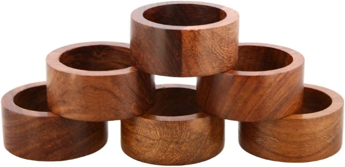 ARN CRAFT Wooden Napkin Ring for Weddings Dinner Parties or Every Day Use (Set of 12  Plane)
