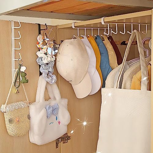 Wolpin Metal 1 Pc Multiple Hooks Hanger Dressing Table Wardrobe Clothes Storage Over The Door Organizer Rack For Hairband, Scarf