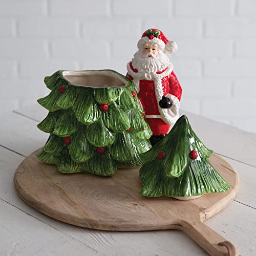 Santa And Tree Cookie Jar