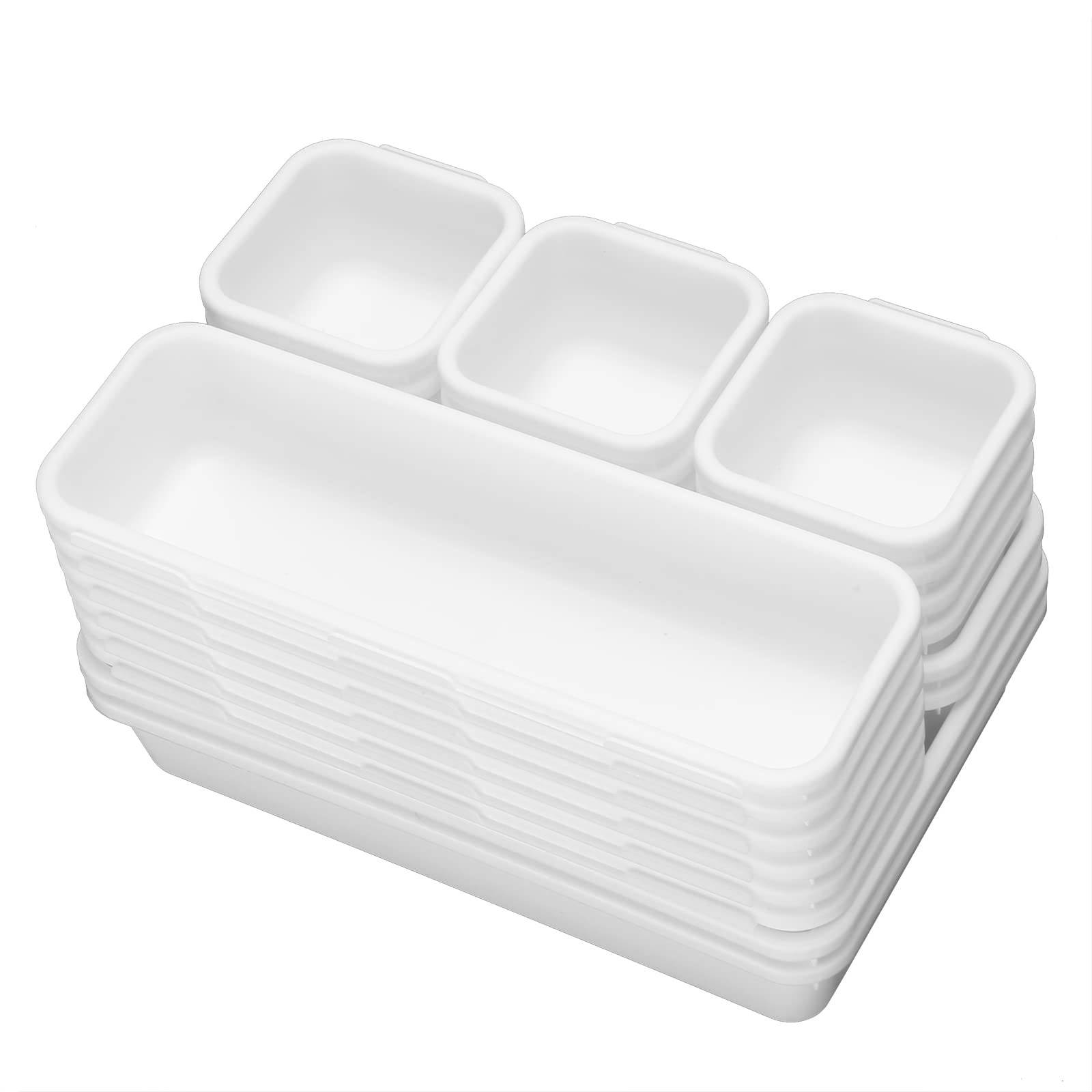 KeFanta 22 Pack Desk Drawer Organizers,Interlocking Junk Drawer Organizers and Storage with 3 Sizes,Desk Drawer Tray Organizer f