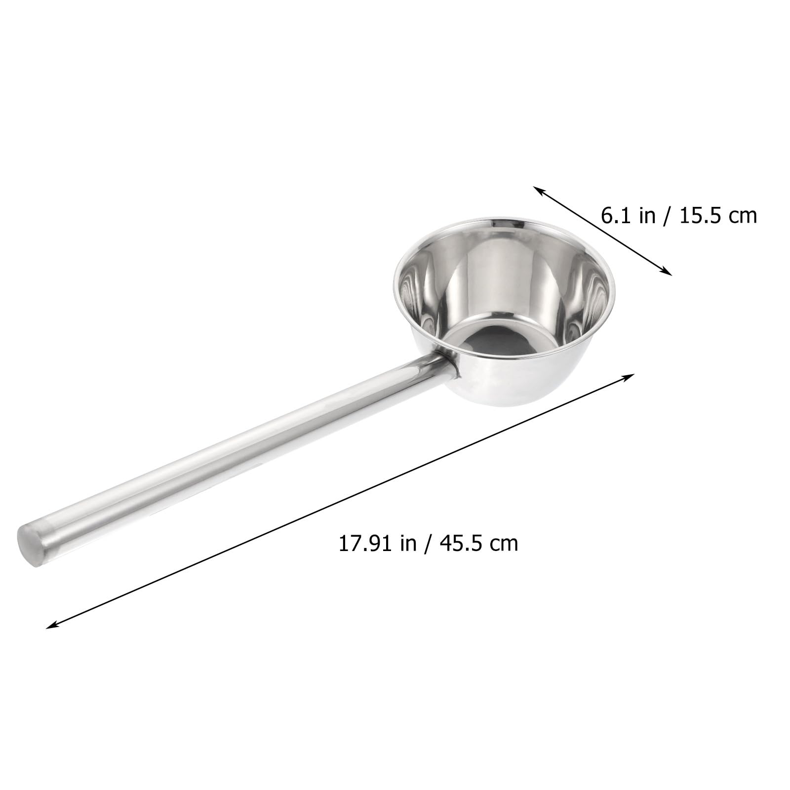 Water Ladle Long Handle Stainless Steel Soup Ladle Spoon Bath Rinse Cup Kitchen Ladles Bathroom Garden Watering Water Scoop For