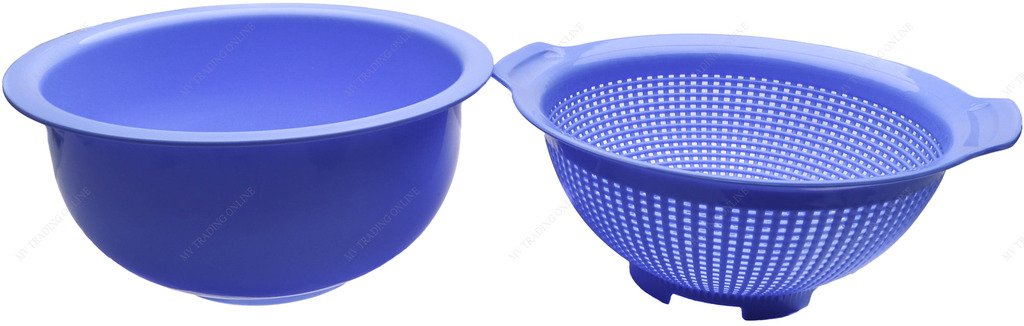 M.V. Trading K810Bl 2-In-1 Washing Vegetables Basin With Stainer Basket, 12-Inches, 6-Quarts
