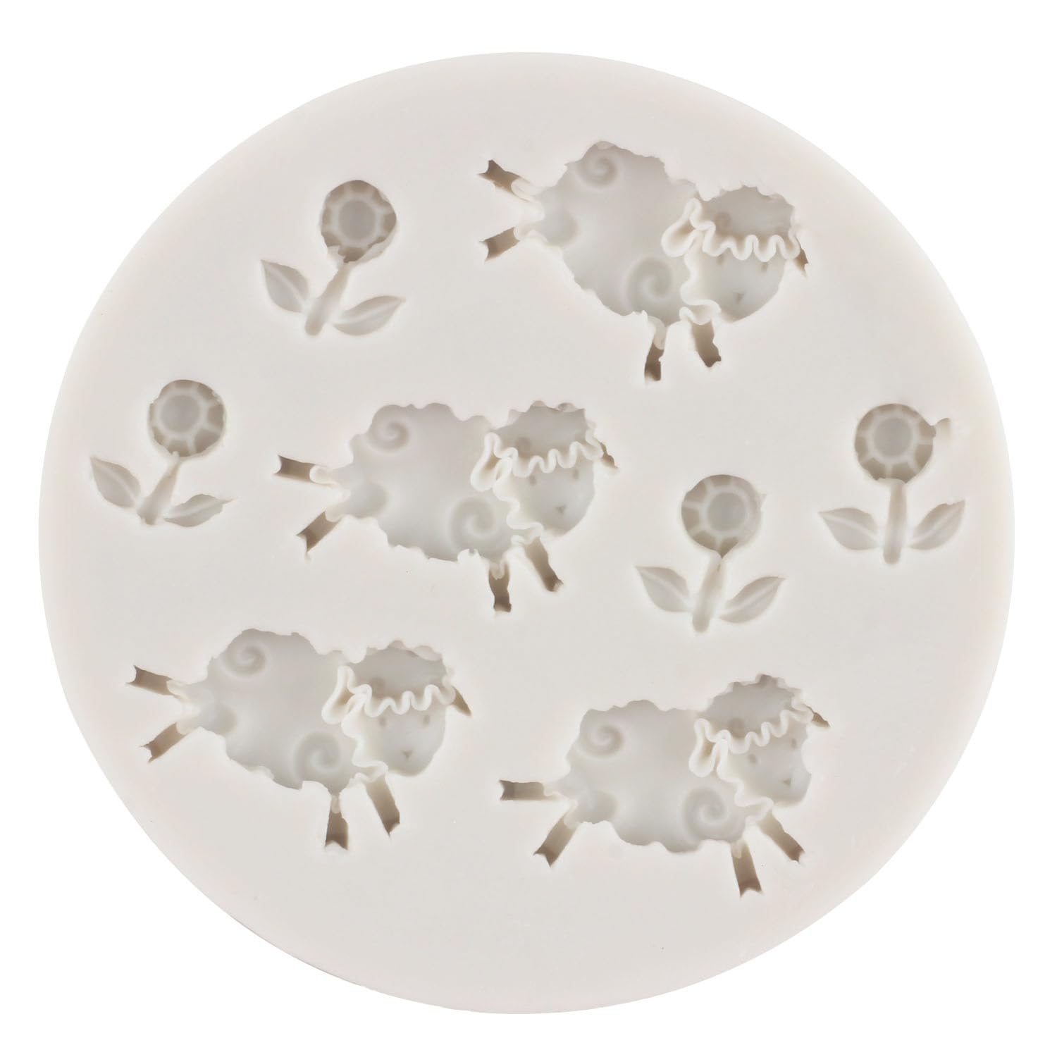 Mypracs Farm Animals Head Cow Sheep Pig Silicone Molds Picket Fence Fondant Mold For Cake Decoration Cupcake Topper Candy Polyme