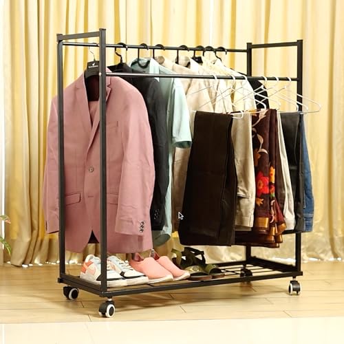 D&V Engineering - Creative In Innovation Heavy Duty Cloth Hanger Rack With Wheel,Garment Rack,Drying Rack For Hanging Cloths For