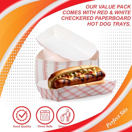 7'' Paper Hot Dog Trays- Pack Of 50Ct