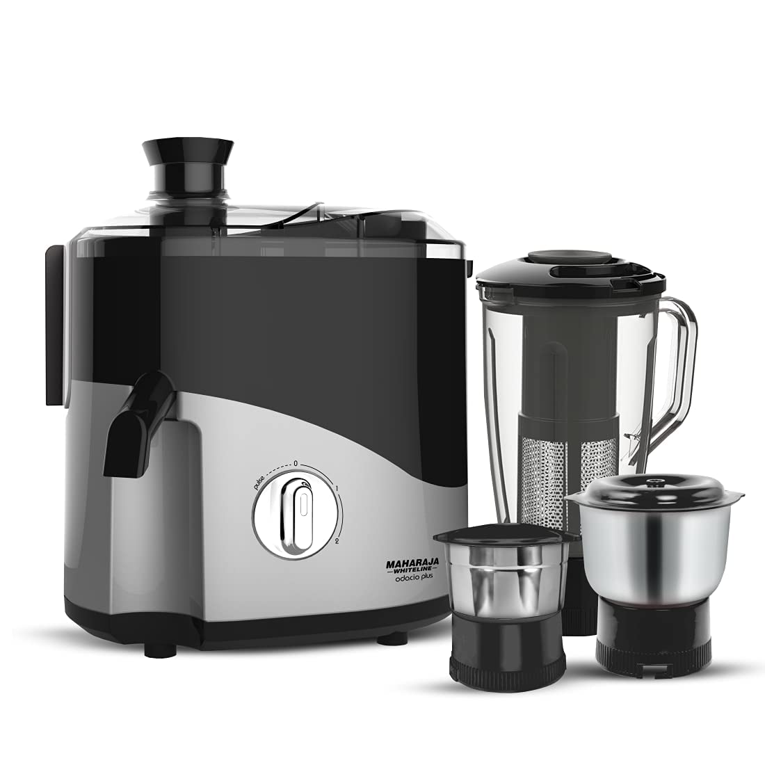 Maharaja Whiteline Odacio Plus 550-Watt Juicer Mixer Grinder With 3 Versatile Jars | Food Grade Safe | 2 Year Warranty (Black & 