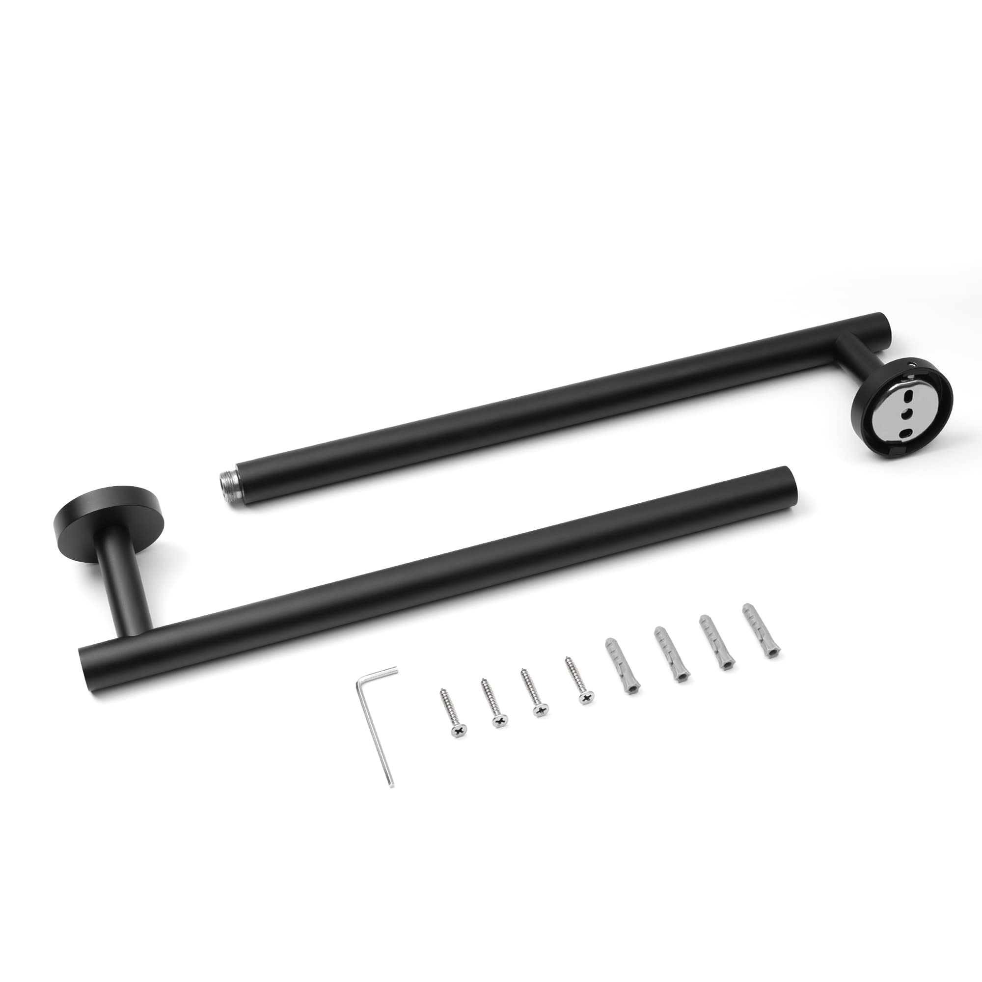 Hitslam Matte Black 25.7 Inch Towel Bar For Bathroom, Sus304 Stainless Steel Bathroom Towel Rack Wall Mounted, Modern Home Decor