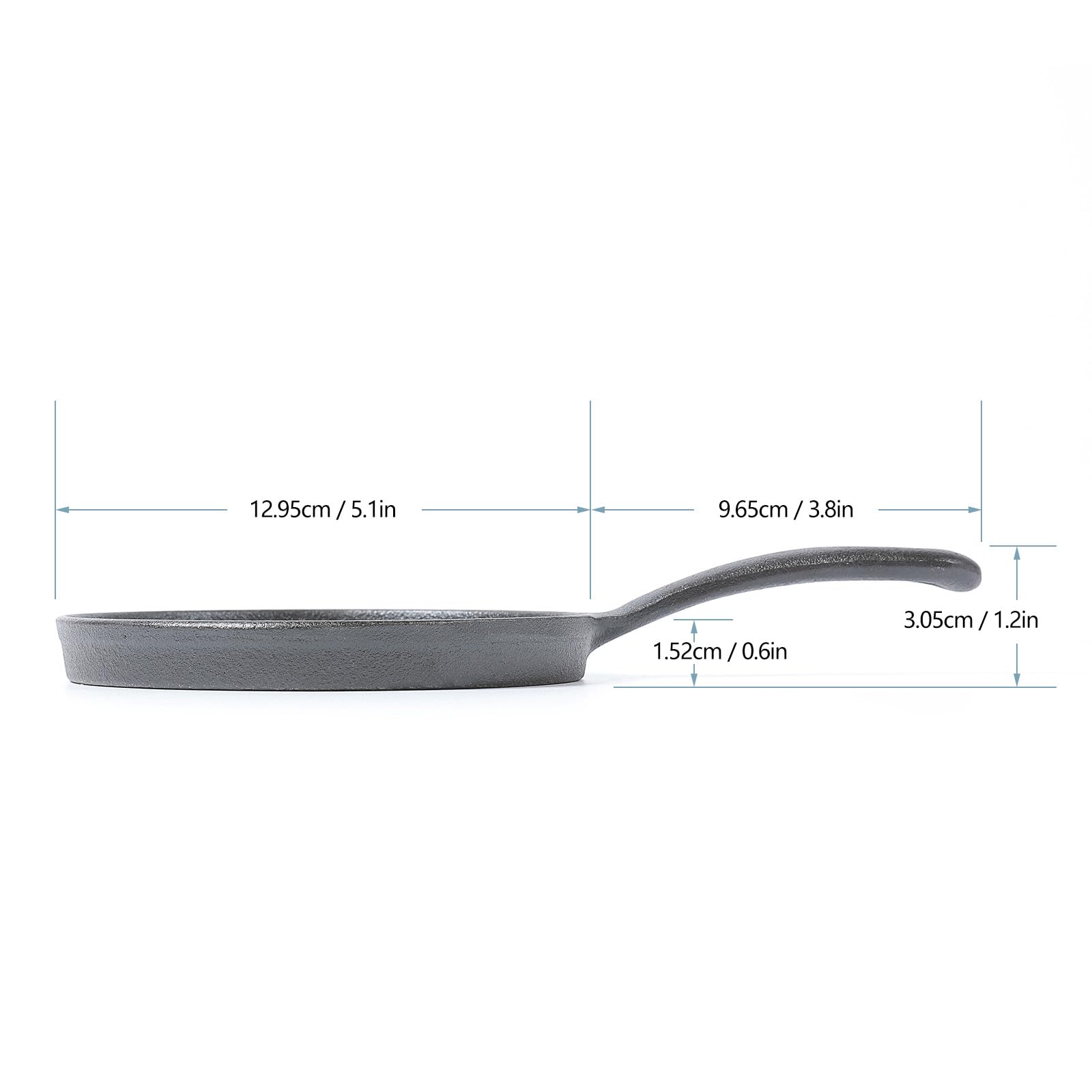 Hawok Cast Iron Mini Round Griddle-5'' Crepe Pan-Pre-Seasoned Skillet Set Of 6