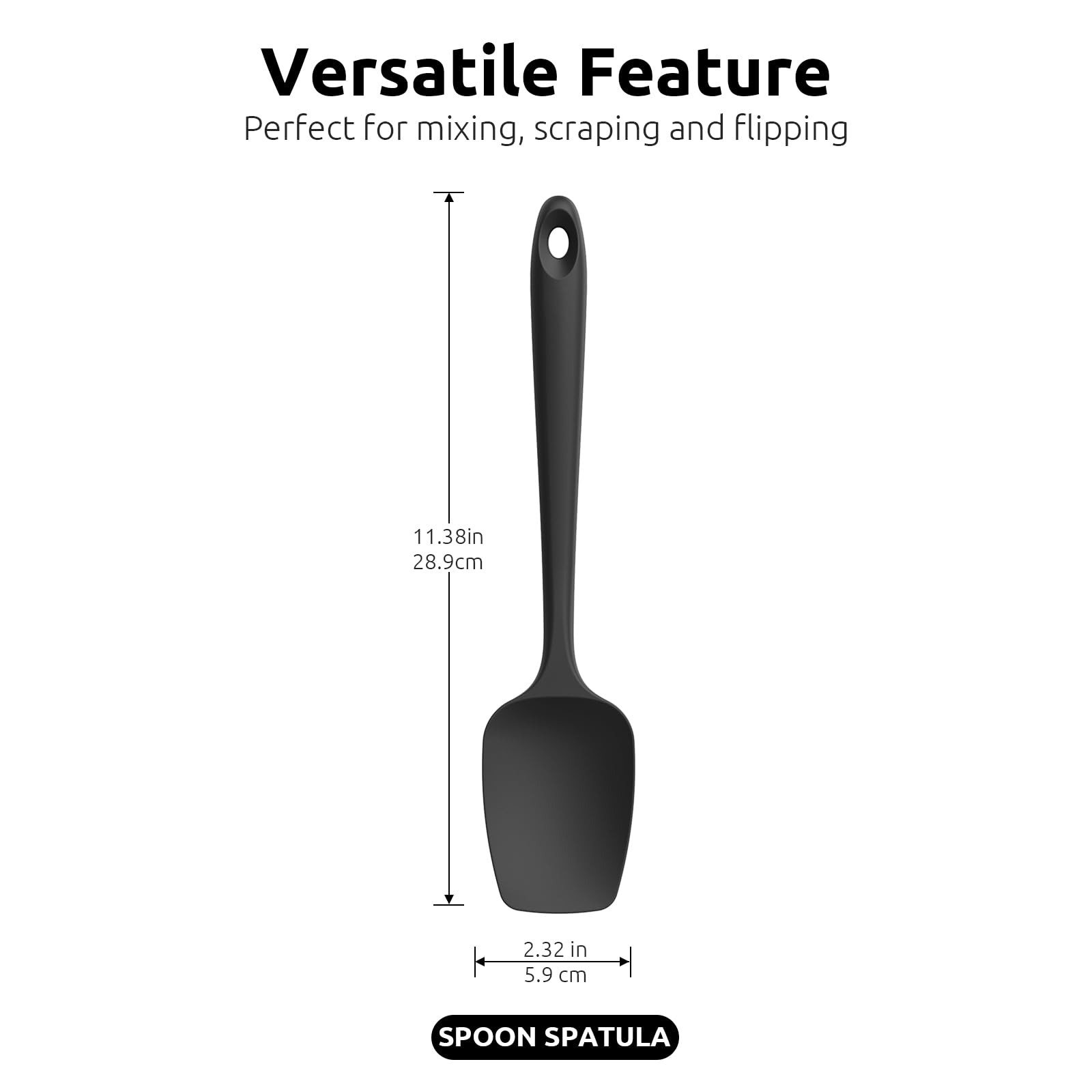 U-Taste Silicone Spoon Spatula Set, 600F High Heat Resistant Food Grade Flexible Rubber Scraper, Cooking Mixing Baking Kitchen U