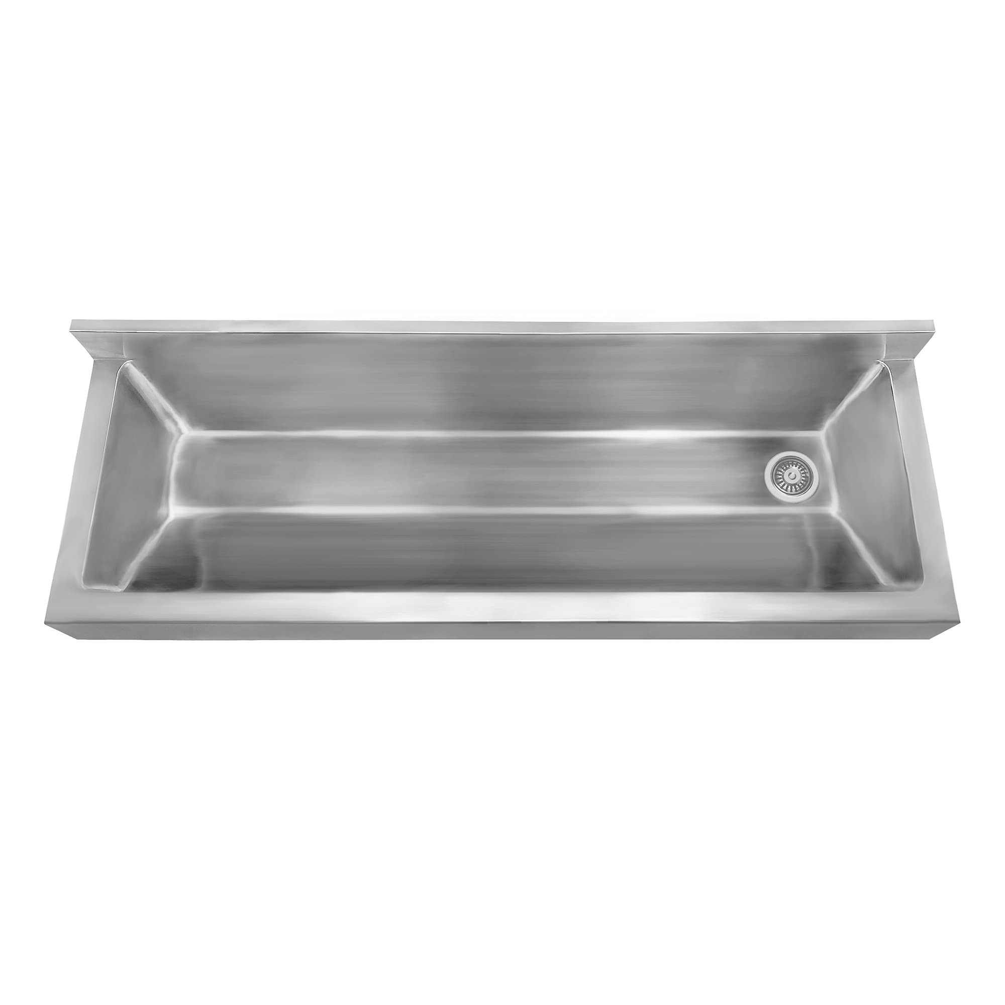 Whitehaus Whnc4513L-Bss Noah'S Collection 47 1/4-Inch Commercial Wall Hung Laundry-Scrub Sink, Brushed Stainless Steel