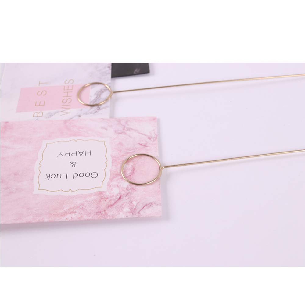 20 Pcs Metal Wire Floral Place Card Holder Pick 13 Inch Gold Photo Clip Memo For Wedding Birthday Baby Shower Party Favor, Love