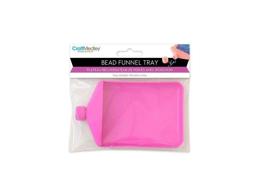 Multicraft Imports Bead Funnel Tray W/Cap-,Pink, approximately 4.75 x 3