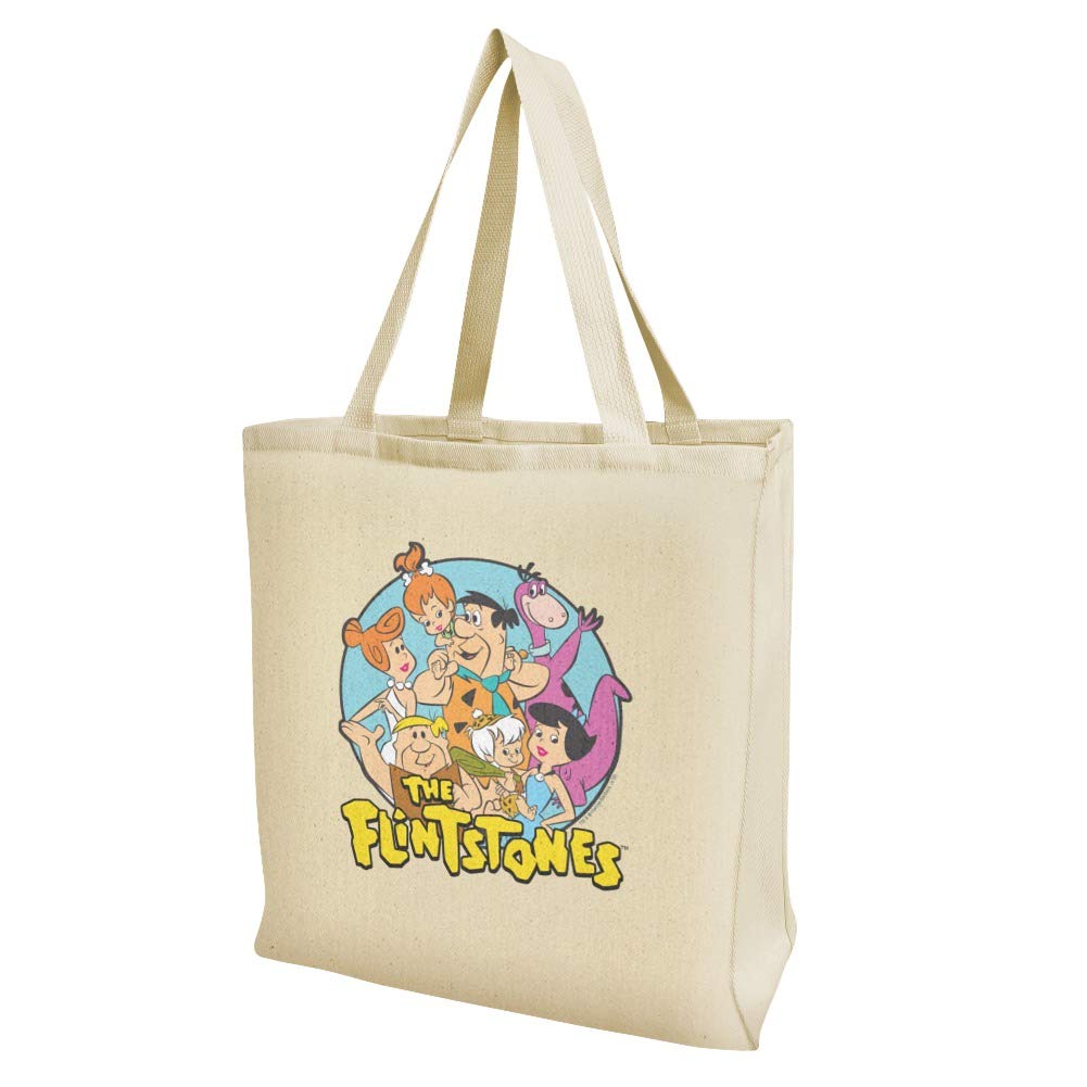 Graphics & More The Flintstones Group Grocery Travel Reusable Tote Bag